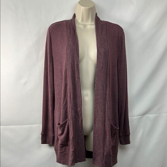 Mix by 41 Hawthorne Mauve Purple open cardigan sweater pockets EUC size small - Picture 1 of 12